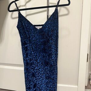 Blue Leopard Print Mini Dress